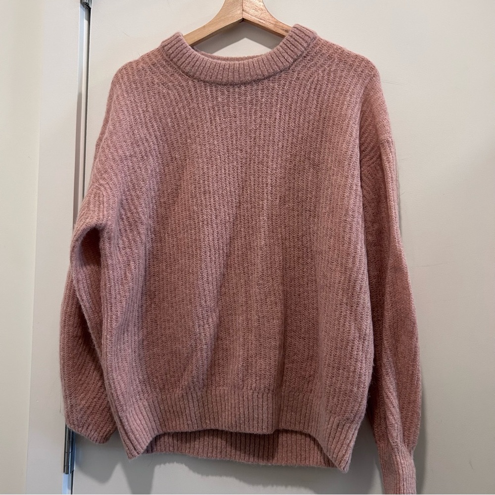 Everlane Women's Blush Pink Cocoon Crew in Alpaca